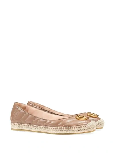 Shop Gucci Marmont Gg Leather Espadrilles In Pink