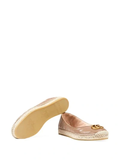 Shop Gucci Marmont Gg Leather Espadrilles In Pink