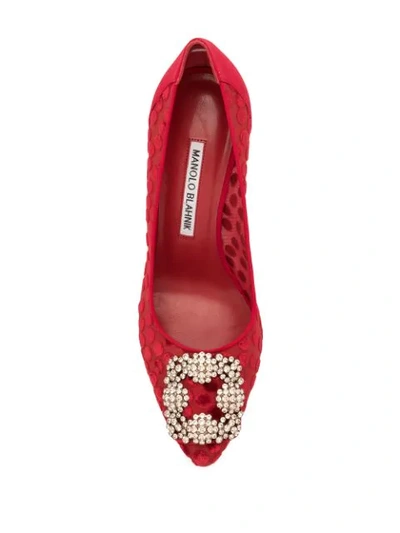 Shop Manolo Blahnik Hangisi 105mm Pumps In Red