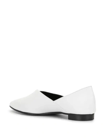 Shop Pierre Hardy Pointed Front Slit Loafers In White