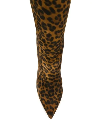 Shop Gianvito Rossi Leopard-print Boots In Brown