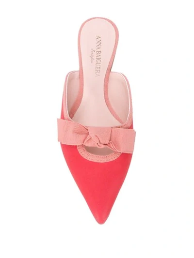 Shop Anna Baiguera Bow-detail Flat Mules In Pink