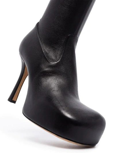 Shop Bottega Veneta 105mm Over-the-knee Leather Boots In Black