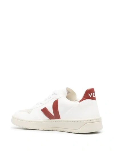 Shop Veja V-12 Logo Patch Low-top Sneakers In White