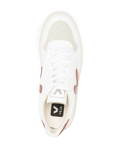 Shop Veja V-12 Logo Patch Low-top Sneakers In White