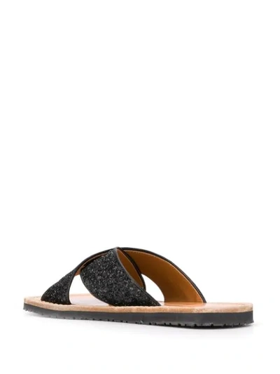 Shop Car Shoe Embroidered Open-toe Sandals In Black