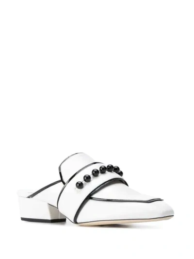 Shop Jimmy Choo X Yk Jeong Sphere Detail Backless Slippers In White