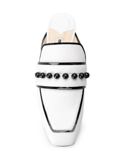 Shop Jimmy Choo X Yk Jeong Sphere Detail Backless Slippers In White