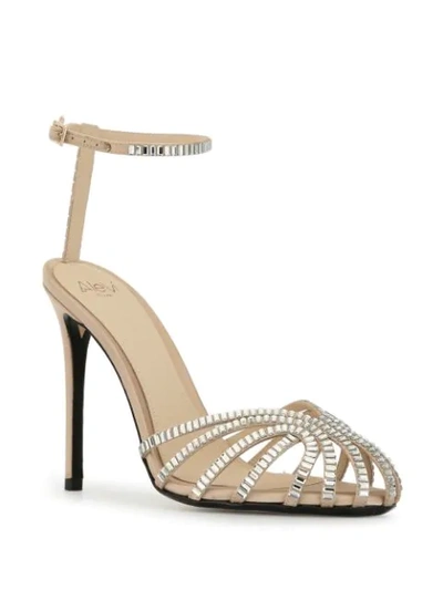 Shop Alevì Penelope 100mm Sandals In Silver