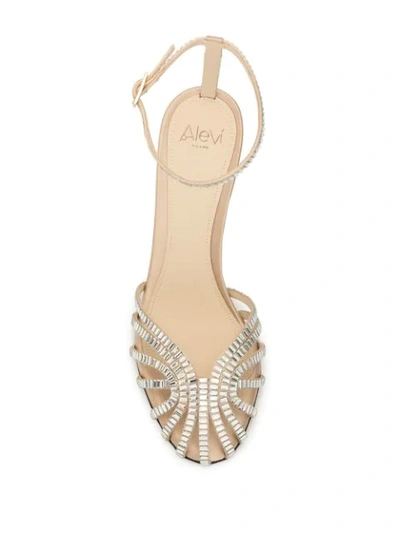 Shop Alevì Penelope 100mm Sandals In Silver