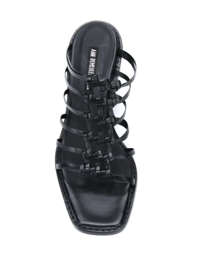 Shop Ann Demeulemeester Strappy 85mm Slip-on Sandals In Black