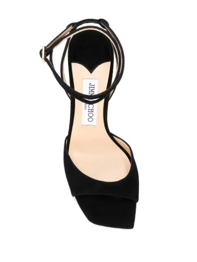 Shop Jimmy Choo Mori 85mm Suede Sandals In Black