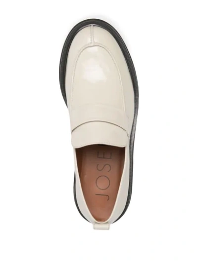 Shop Joseph Panelled 40mm Loafers In Neutrals