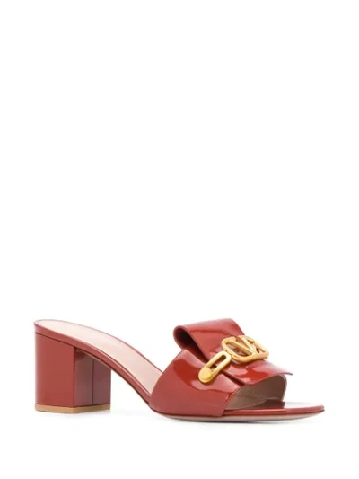 Shop Valentino Vlogo Club Mules In Brown