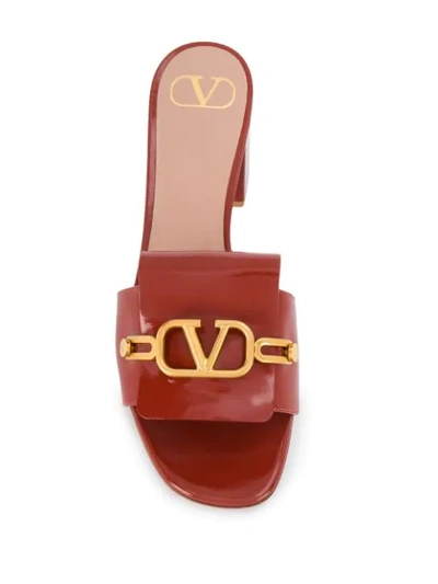 Shop Valentino Vlogo Club Mules In Brown