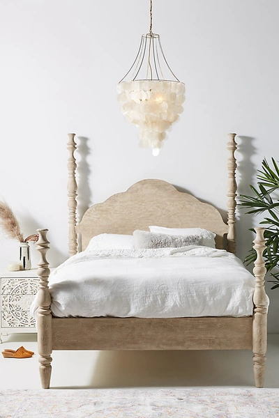 Shop Anthropologie Rosalie Four-poster Bed By  In Grey Size Kg Top/bed