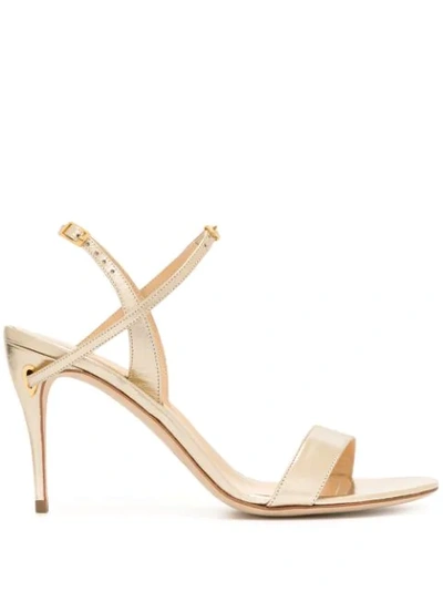 Shop Jennifer Chamandi Tommaso Sling-back Sandals In Gold