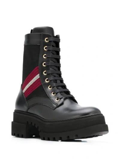 Shop Bally Giois Leather Combat Boots In Black
