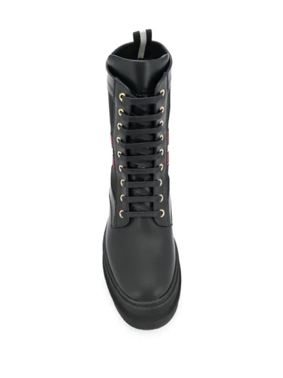 Shop Bally Giois Leather Combat Boots In Black