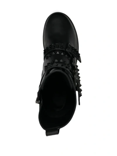 Shop Le Silla Stud-embellished Buckled Boots In Black