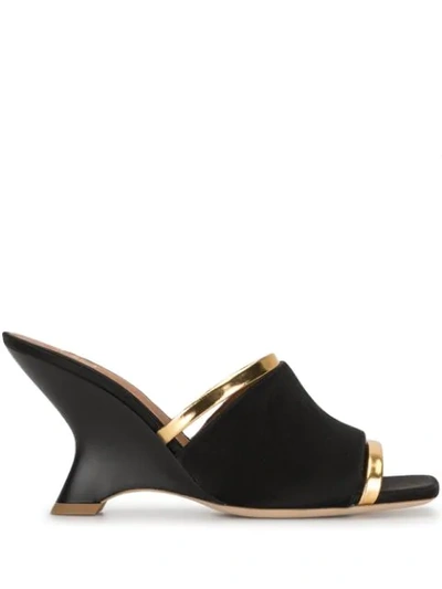 Shop Malone Souliers Demi Wedge Sandals In Black