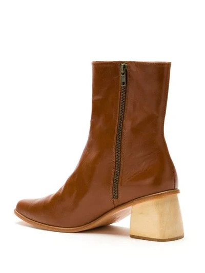 Shop Le Soleil D'ete Leather Lena Boots In Brown