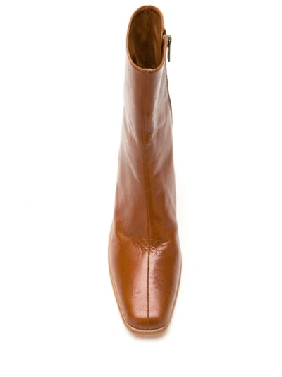 Shop Le Soleil D'ete Leather Lena Boots In Brown