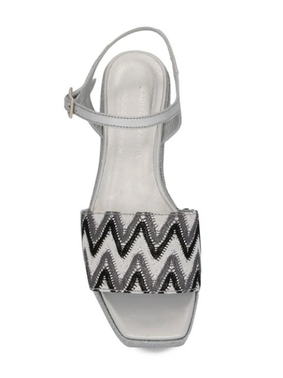 Madison.maison Woven Leather 50mm Wedges In Silver