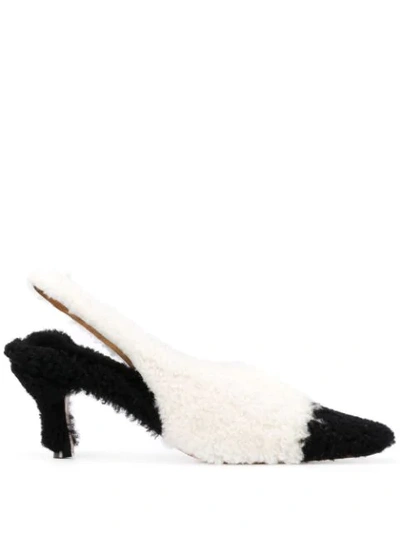 Shop Marni Two-tone Textured Pumps In White