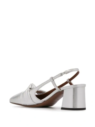 Shop L'autre Chose Metallic Knot Detail Pumps In Silver