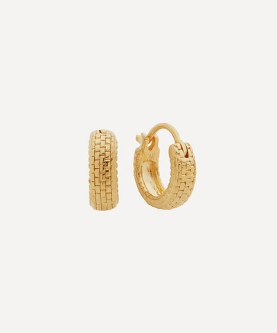 Shop Monica Vinader 18ct Gold Plated Vermeil Silver Heirloom Huggie Hoop Earrings