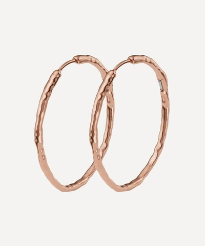 Shop Monica Vinader Rose Gold Plated Vermeil Silver Siren Muse Large Hoop Earrings