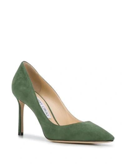 Shop Jimmy Choo Romy 85mm Pumps In Green