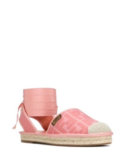 Shop Fendi Roma Ff Motif Flat Espadrilles In Pink