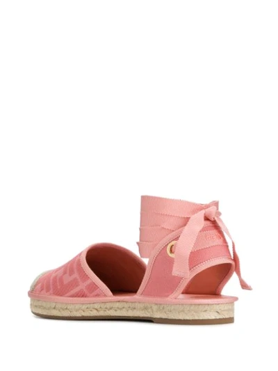 Shop Fendi Roma Ff Motif Flat Espadrilles In Pink