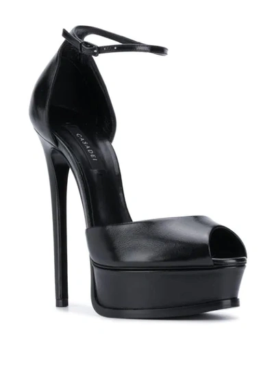 Shop Casadei Peep-toe Platform Sandals In Black