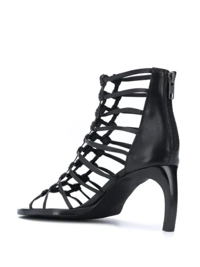 Shop Ann Demeulemeester Woven Cage Sandals In Black