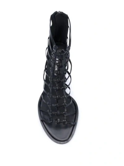Shop Ann Demeulemeester Woven Cage Sandals In Black