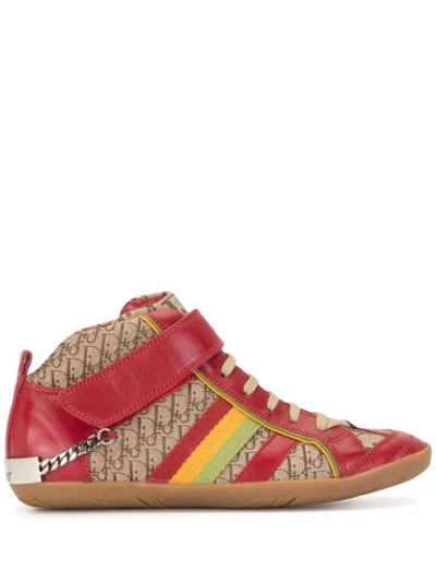 Pre-owned Dior  Rasta Trotter High-top Sneakers In Red