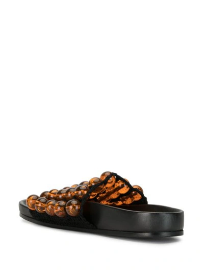 Shop Jil Sander Bead Embellished Sandals In Black
