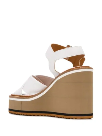 Shop Clergerie Noemie Wedge Sandals In White