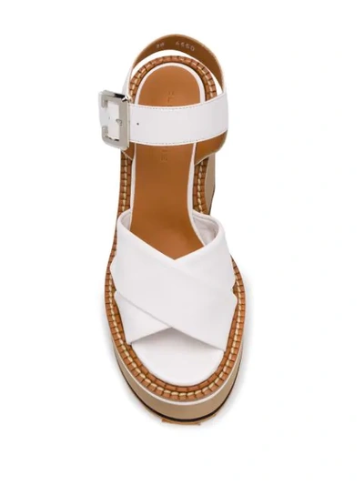Shop Clergerie Noemie Wedge Sandals In White