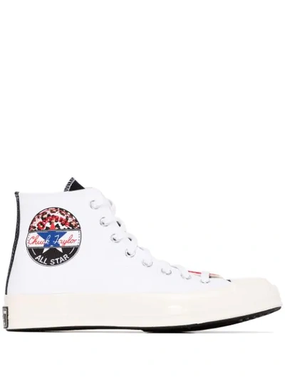 Shop Converse White Chuck 70 Canvas Panelled High Top Sneakers