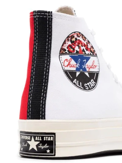 Shop Converse White Chuck 70 Canvas Panelled High Top Sneakers