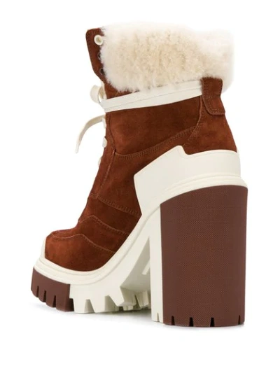 Shop Dolce & Gabbana High-heeled Trekking Boots In Brown