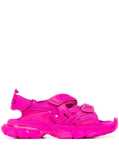 Shop Balenciaga Track Sandals In Pink