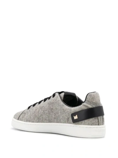 Shop Valentino Vlogo Perforated Sneakers In Grey