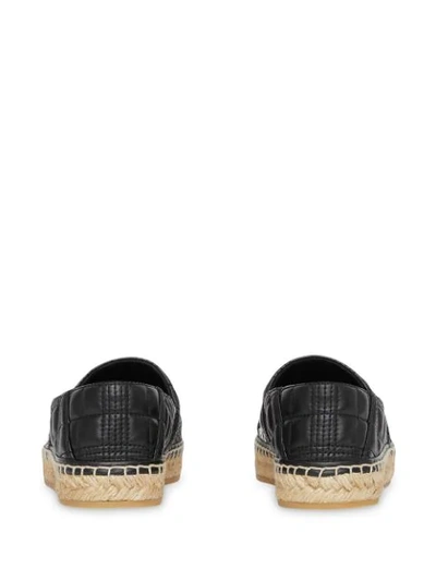 Shop Burberry Horseferry-print Quilted Espadrilles In Black