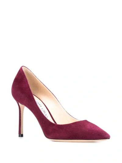 Shop Jimmy Choo Romy 85mm Pointed Pumps In Red