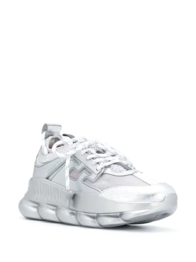 Shop Versace Chain Reaction Low-top Sneakers In Silver